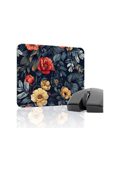 Çiçek Desenleri Kaymaz Dikişli Kauçuk Oyuncu Mousepad V5 - 22x18 Gaming Mouse Pad Fare Altlığı