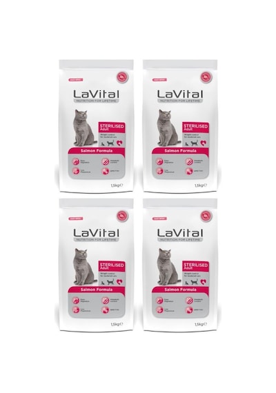 La Vital Sterilesed Somonlu Kısırlaştırılmış Yetişkin Kedi Maması 4 x 1500 G