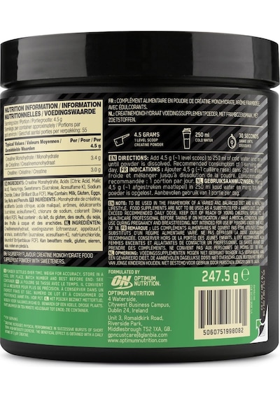 Kreatin Monohidrat Blue Raspberry Aromalı 247.5 G 55 Servis Kas Gücü Ve Desteği Tropikal Meyveli