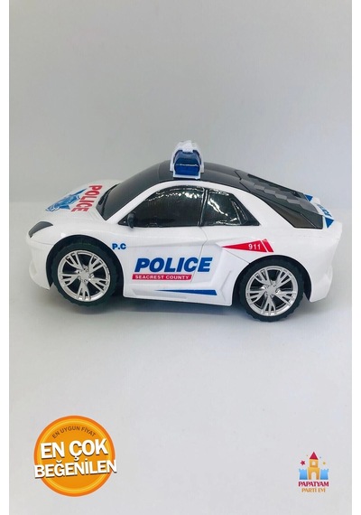 Oyuncak Polis Arabası - Ses Efektleri Ve Işıklarıyla Gerçekçi Polis Takibi Heyecanını Yaşayın Beyaz