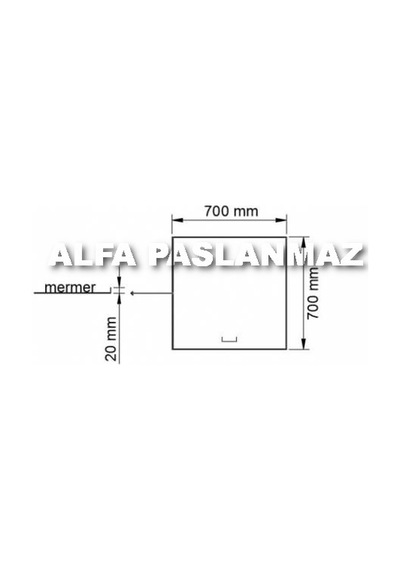 Üzeri Mermer Uygulanabilir AISI 304 Kalite 70x70 cm Paslanmaz Makine Daire Kapağı