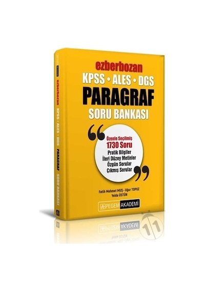 Pegem Kpss / Ales / Dgs Paragraf Soru Bankası