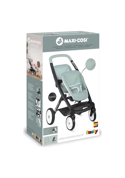 Smoby Maxi-cosi İkiz Oyuncak Bebek Arabası Yeşil