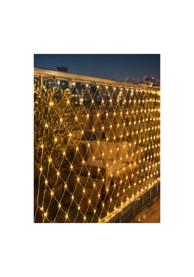 3x3 Metre Ağ Led İle Bahçenize Sıcak Ve Şık Aydınlatma Çok Renkli Çok Renkli