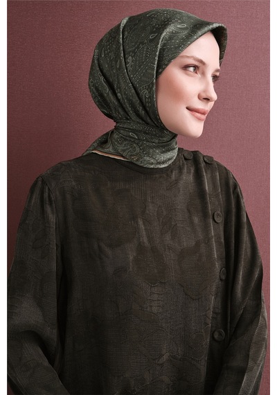 Armine İpek Eşarp 2027 Kış - 9631-52 Haki Twill