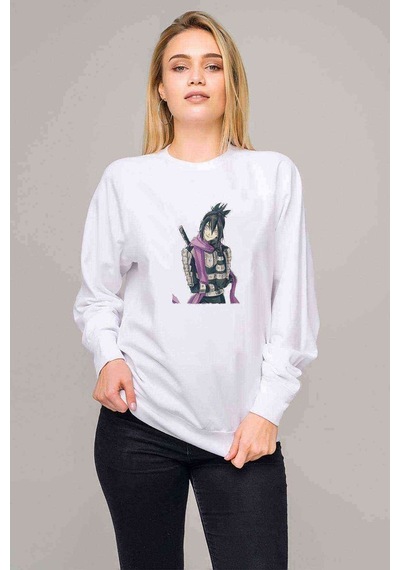 Anime One Punch Man Sonic Baskılı Beyaz Kadın Sweatshirt (528290804)