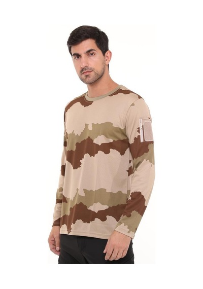 Terrien Hediyelik Üst Mevsimlik Giysi Single Sword Bisiklet Yaka Kamuflaj Desen Pamuklu Erkek T-shirt Çok Renkli