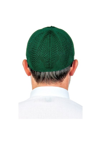 Berra Çelik Örme Dantel Namaz Takkesi Yeşil 1 Adet