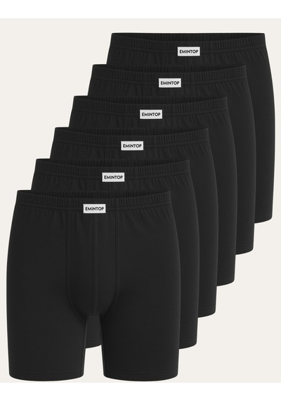 Mercan Erkek Boxer Short 6'lı - Siyah Boxer Şort