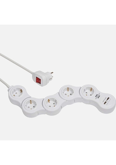 Brennenstuhl Vario Power 1,4 Metre 5+2'li Usb Uzatma Kablosu
