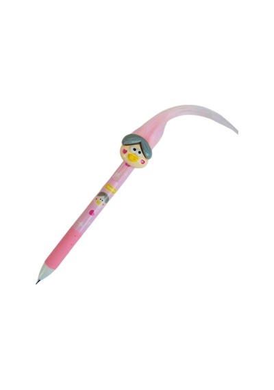 Çocuklar İçin Maskotlu Tüylü 0,7 Mm Uçlu Kalem Versatil 1 Adet - Pembe Pembe