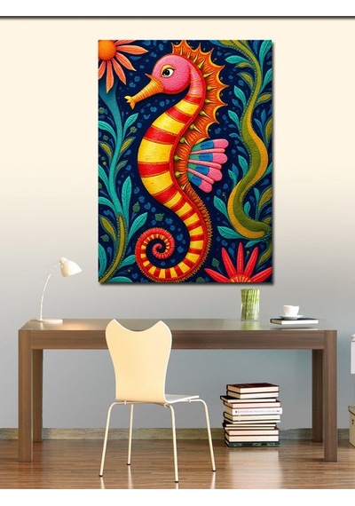 Kanvas Tablo Renkli Denizatı Deseni 50cmx70cm