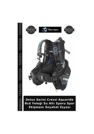 Delux Serisi Cressi Aquaride Bcd Yeleği Su Altı Sporu Spor Ekipmanı Seyahat Eşyası Blue