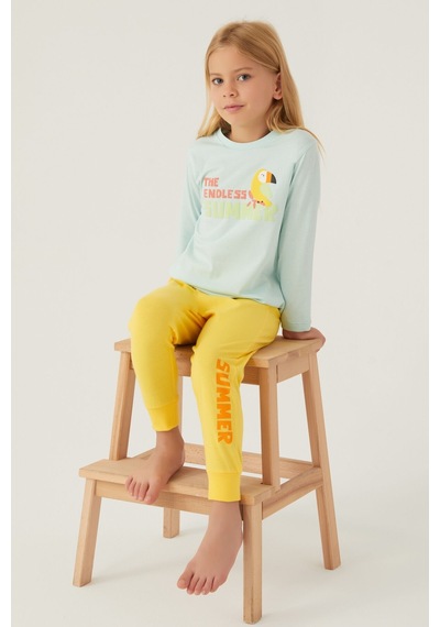 Rolypoly Endless Sarı Kız Çocuk Pijama Takımı 5274-43143 Sarı