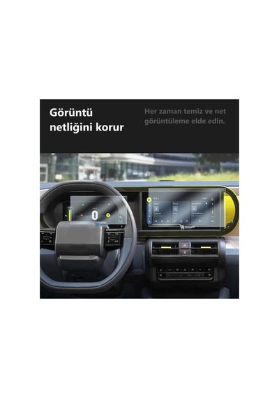Fiat Grande Panda Uyumlu Araç Ekran Koruyucu Multimedya Gösterge Nano 9h Kırılmaz Şeffaf