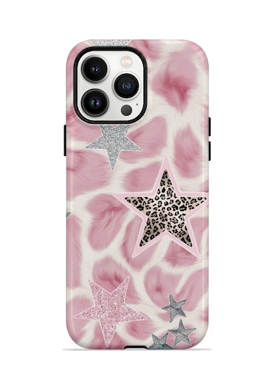 Velvoria Valestra Pembe Saten Yıldız Apple iPhone Uyumlu 14 Pro Darbe Korumalı Kılıf Valestra Select - Pembe Saten Yıldız