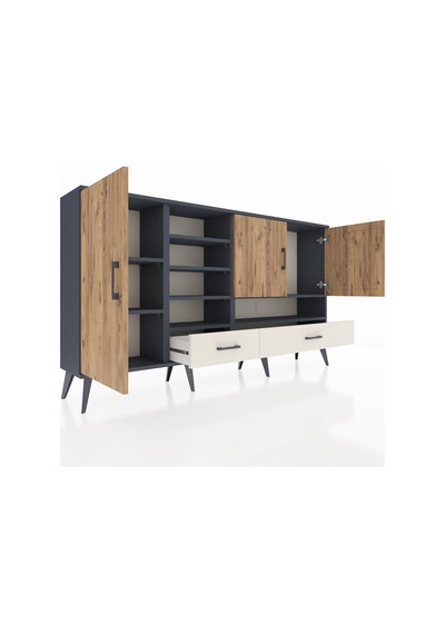 Arges Konsol 8 Raflı 2 Çekmeceli 3 Kapaklı 176x30x99 Antrasit-çam/aytaşı Atlas Çam/aytası - Antrasıt Arges Konsol 8 Raflı 2 Çekmeceli 3 Kapaklı 176x30x99 Antrasit-çam/aytaşı Atlas Çam/aytası - Antrasıt