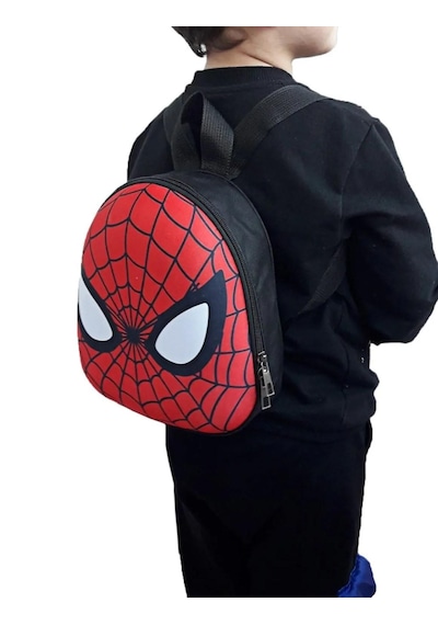 Marvel Spiderman 3d Kabartmalı Çocuk Anaokulu Kreş Ve Günlük Kullanım Çantası Örümcek Adam Sırt Çantası Siyah - Kırmızı