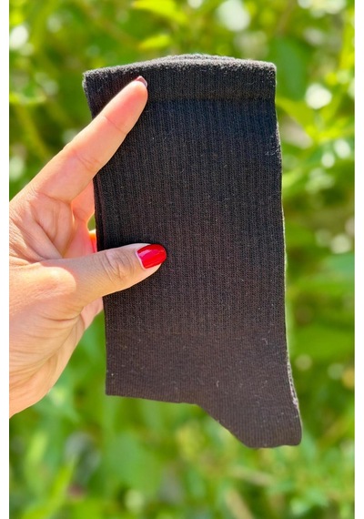 Lousocks Unisex Siyah Düz Renk Tenis Spor Çorabı