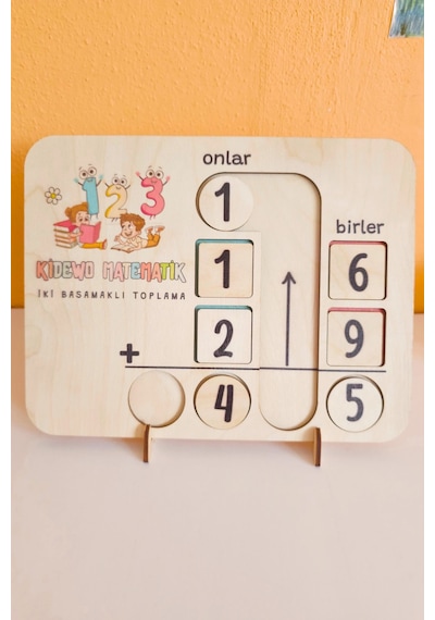 İlkokul Matematik + Eğitici Toplama İşlemi Ahşap Oyuncak Etkinlik Seti + Kolay Öğrenme Rakam Bultak