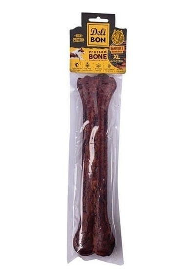 Delibon Deri Pres Barbekü Aromalı Kemik Köpek Ödülü 27 CM