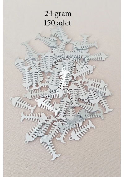 Oya Abiye Bileklik Kolye Pleksi Metalik Plastik Pul Gümüş Renk 24 Gram 150 Adet - Bnc589