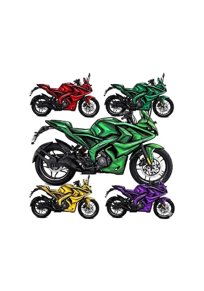Bajaj Pulsar Rs200 Airbrush Sarı Tasarım Kaplama Sticker Etiket M