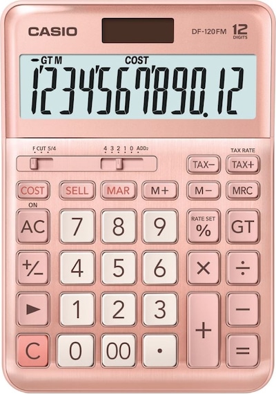 Casio DF-120FM-PK Pembe 12 Hane Masa Üstü Hesap Makinesi