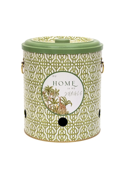 Forrest Green Love Desenli Metal Patateslik, 22.5 X 24 Cm, 9 Lt