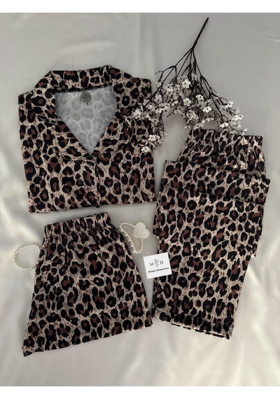 Mh Moony Homewears 3'lü Viskon Penye Der Pard Pijama Takımı Çok Renkli Mh Moony Homewears 3'lü Viskon Penye Der Pard Pijama Takımı Çok Renkli