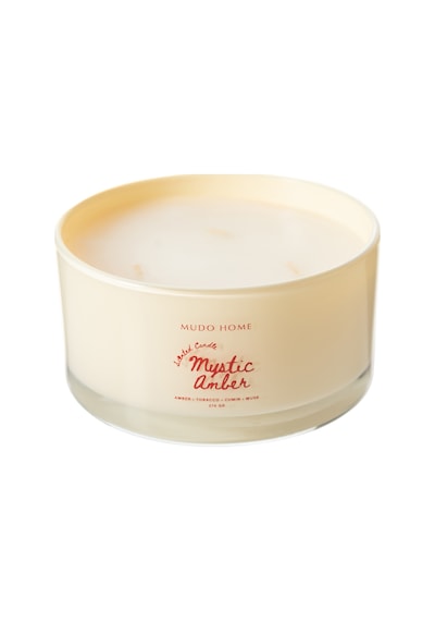 Mudo Home Mystıc Amber Yatay Mum Sarı