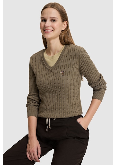 U.S. Polo Assn. Kadın Haki Basic Kazak 50327575-vr027