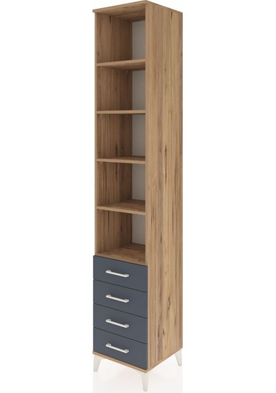 Hyperion Dolap 5 Raflı 4 Çekmeceli 44x44x243 Çam-antrasit Çam Hyperion Dolap 5 Raflı 4 Çekmeceli 44x44x243 Çam-antrasit Çam