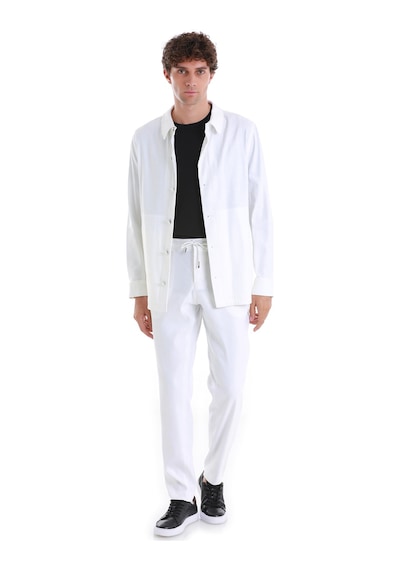 Hatemoğlu Beyaz Regular Fit Düz Mono Yaka Keten Overshirt Spor Takım 33253024c002 001 Beyaz Hatemoğlu Beyaz Regular Fit Düz Mono Yaka Keten Overshirt Spor Takım 33253024c002 001 Beyaz