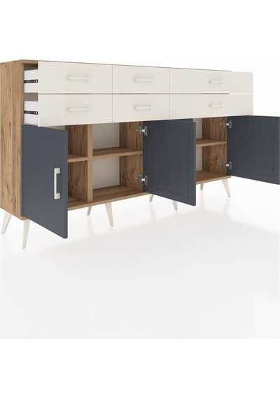 Arges Konsol 3 Raflı 6 Çekmeceli 4 Kapaklı 176x30x99 Çam-antrasit/aytaşı Antrasıt/aytası - Atlas Çam Arges Konsol 3 Raflı 6 Çekmeceli 4 Kapaklı 176x30x99 Çam-antrasit/aytaşı Antrasıt/aytası - Atlas Çam