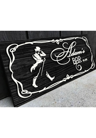 Bk Gift Kişiye Özel Kabartma Tasarım Siyah Ebony Ahşap Bar Tabelası, Home Bar Tabela, Rustik Ev Dekorasyonu, Duvar Dekoru-5