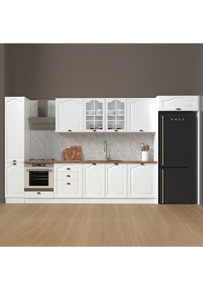 390 Cm %100 Mdf Greena White Mutfak Dolabı Beyaz 390 Cm %100 Mdf Greena White Mutfak Dolabı Beyaz