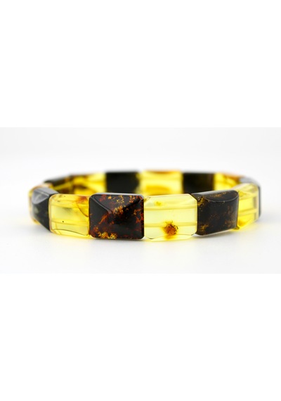 Kehribar Bileklik Fosilli Roleks Özel Tasarım Ambergold Blk23-56 Çok Renkli