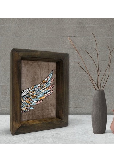Bk Gift Kanat Tasarımlı Dekoratif Doğal Masif Ahşap Çerçeve 15X20 (500610092)