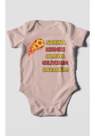 Morivokids Babaya Özel Kısa Kollu Bebek Body %100 Pamuk Pastel Pembe