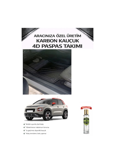 Citroen C3 Aircross 2019 Model Aracınıza Özel Karbon Kauçuk Paspas Takımı