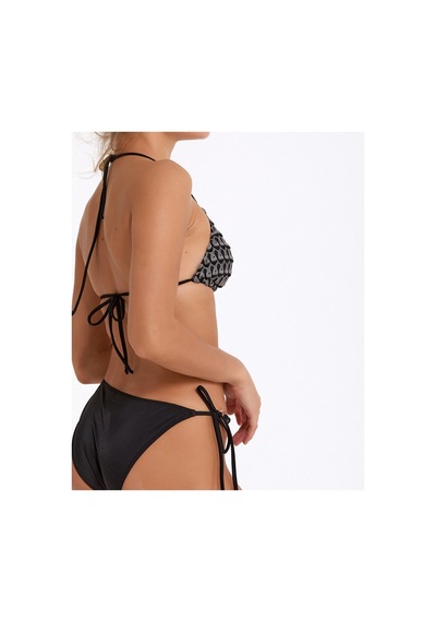 Argento Kadın Siyah Çıkarılabilir İnce Kaplı Boyundan Bağlamalı Üçgen Bikini Takımı Siyah