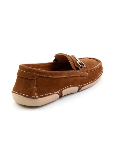 Bambi Taba Hakiki Deri Kadın Loafer Ayakkabı K01028130601 Taba