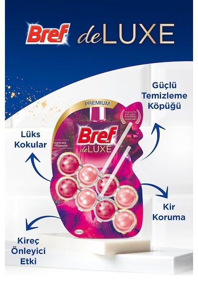 Bref WC Deluxe Duopack Katı Tuvalet Bloğu Manolya 5 x 2'li Paket