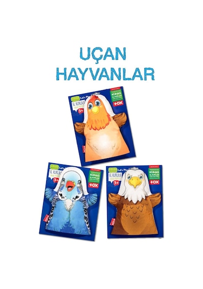 3  Parça  Tox  Uçan  Hayvanlar  Keçe  El  Kukla  Set  .  Eğitici  Oyuncak