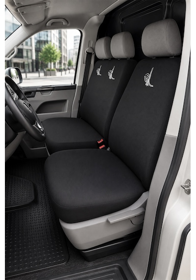 Volkswagen Transporter - Siyah Penye Oto Koltuk Kılıfı - Tugra Baskılı