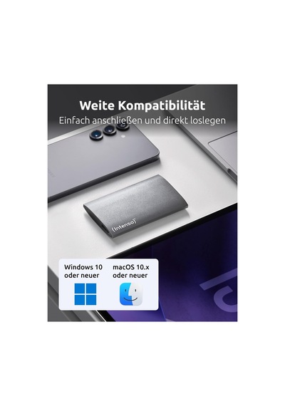 Intenso 512 Gb Premium Antrasit 1.8" Alüminyum Usb3.0 Taşınabilir Ssd