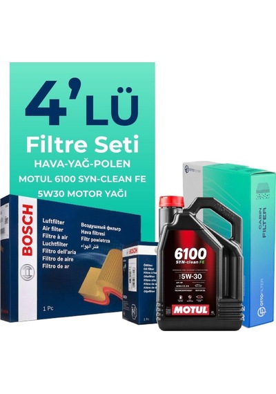 Toyota Corolla 1.6 Filtre Bakım Seti Motul Motor Yağlı 2019-2024 4 Lü