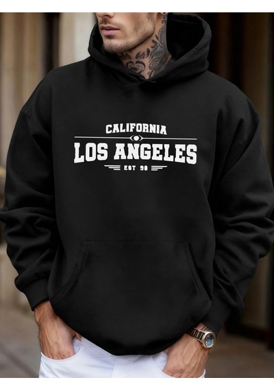 Startmore Tarzsokak Kaliforniya Los Angeles Sanatsal Mektup Baskı Erkekler Sonbahar Polar Yumuşak Eşofman Moda Ra Siyah Startmore Tarzsokak Kaliforniya Los Angeles Sanatsal Mektup Baskı Erkekler Sonbahar Polar Yumuşak Eşofman Moda Ra Siyah