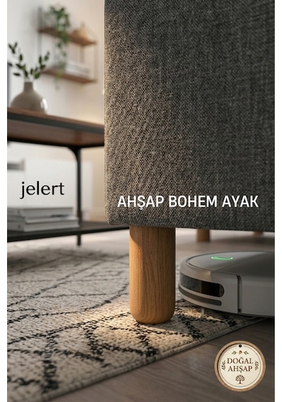Bohem Masif Gürgen 18 Cm Mobilya Yükseltme Ayağı Tekli, Ceviz - Robot Süpürge Uyumlu 1. Sınıf Gürgen Ağacı, Kanepe Berjer Koltuk Tv Ünitesi Yükseltici Ayak Ceviz